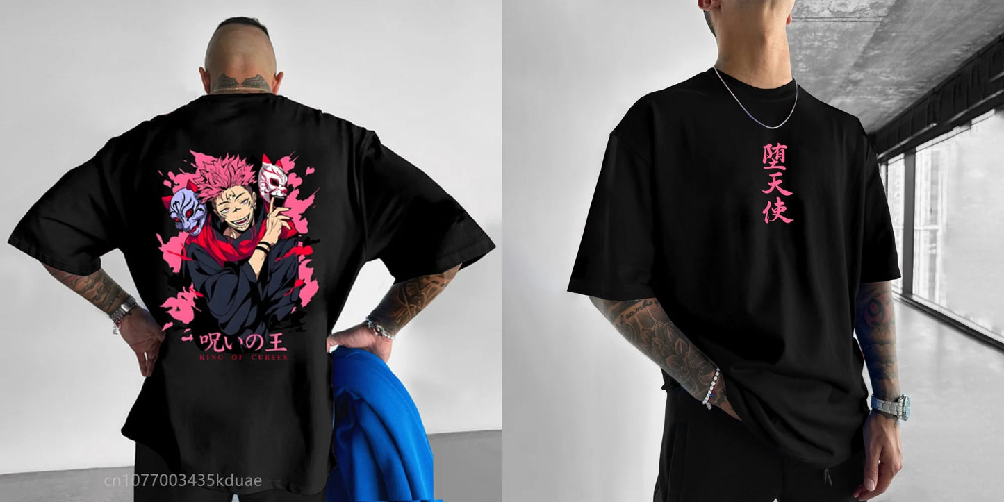 Jujutsu Kaisen Anime Print T-Shirts Mens Villain Ryomen Sukuna HIP HOP Street Cotton T Shirt for Men Women Summer Tops Clothing