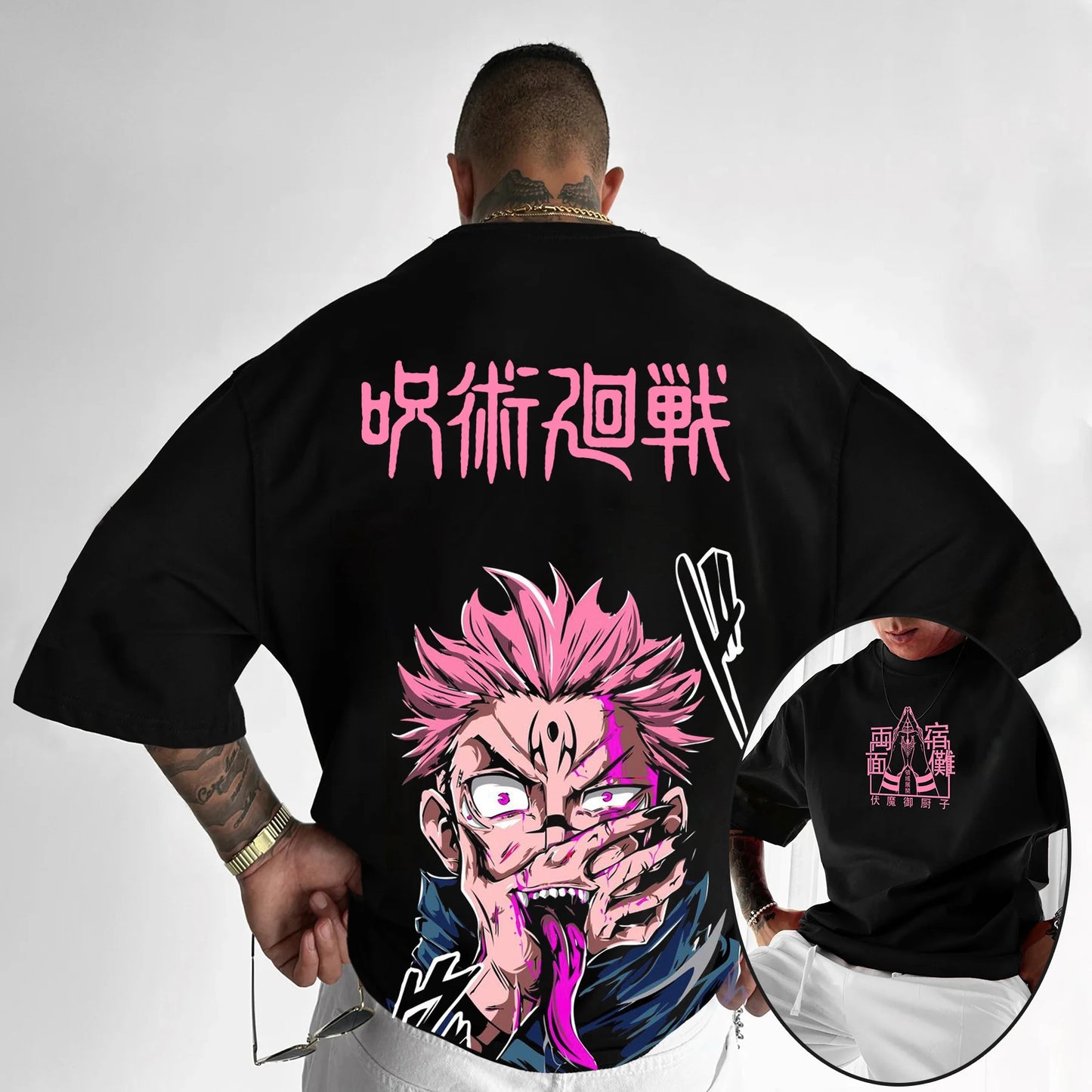 Jujutsu Kaisen Anime Print T-Shirts Mens Villain Ryomen Sukuna HIP HOP Street Cotton T Shirt for Men Women Summer Tops Clothing