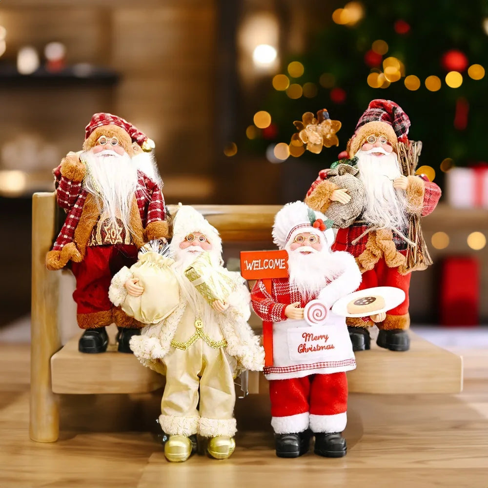 1~4PCS Santa Claus Figurine Doll Children Xmas Gift Christmas Tree Decorations 2024 Navidad Home Party Supplies Figure Ornaments