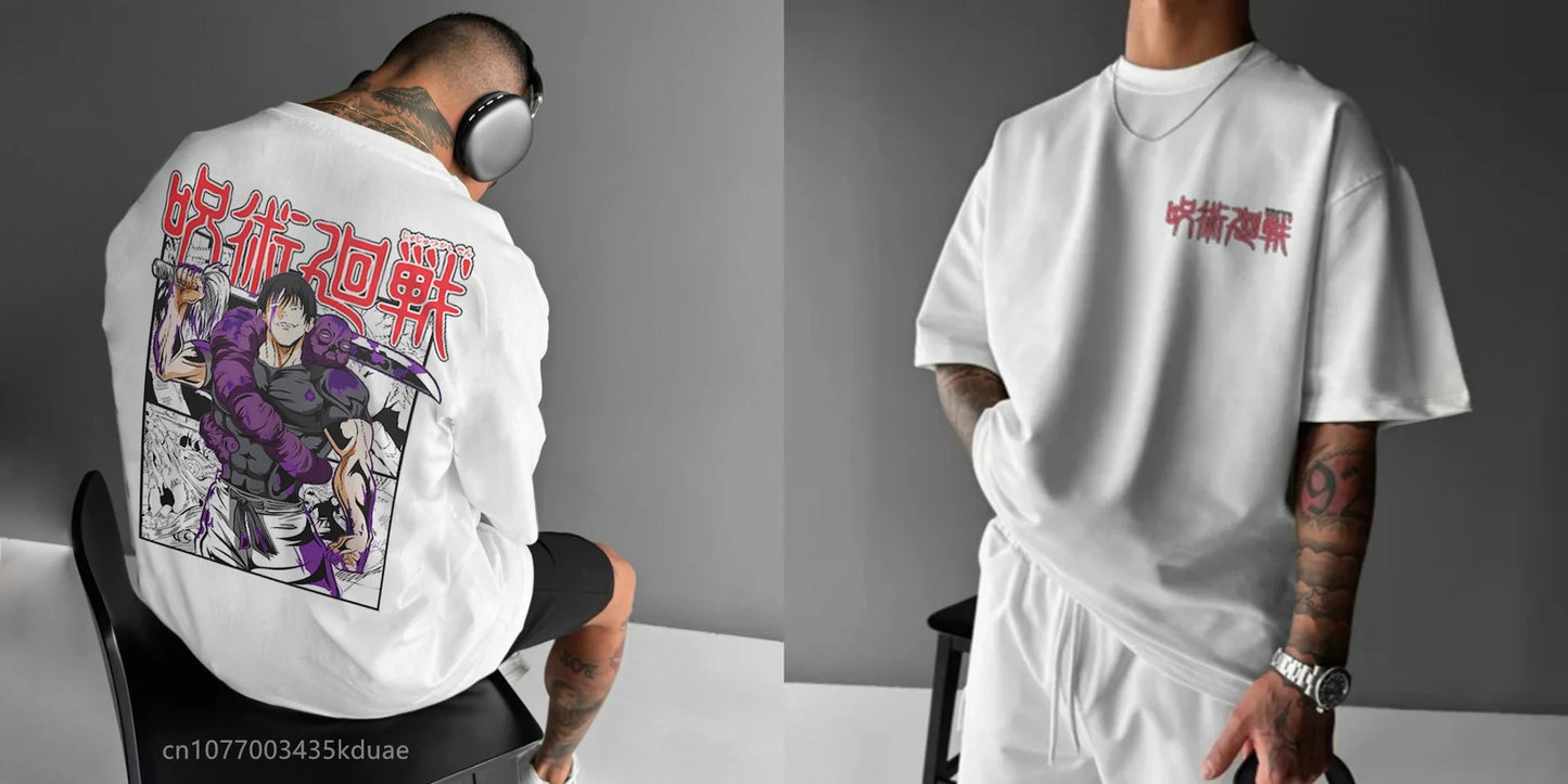 Jujutsu Kaisen Anime Print T-Shirts Mens Villain Ryomen Sukuna HIP HOP Street Cotton T Shirt for Men Women Summer Tops Clothing