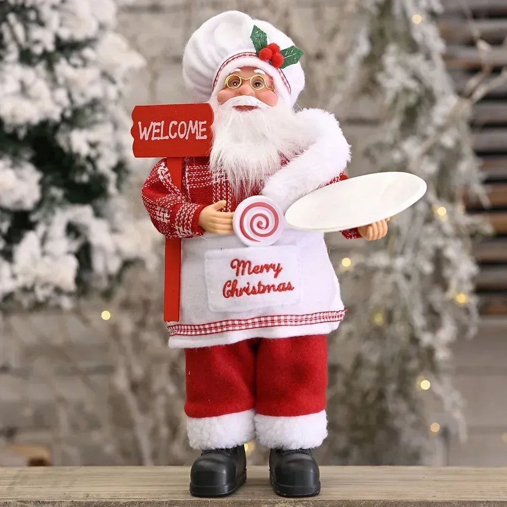 1~4PCS Santa Claus Figurine Doll Children Xmas Gift Christmas Tree Decorations 2024 Navidad Home Party Supplies Figure Ornaments